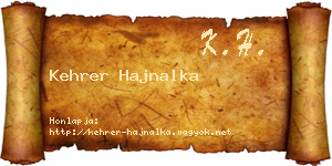 Kehrer Hajnalka névjegykártya